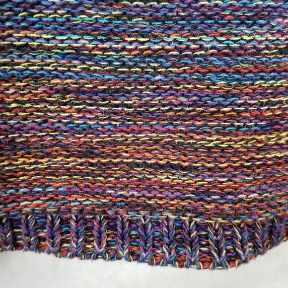 Hakei Pullover Sweater Women’s Small Long Sleeve Crew Neck Reverse Knit Rainbow - Picture 4 of 11